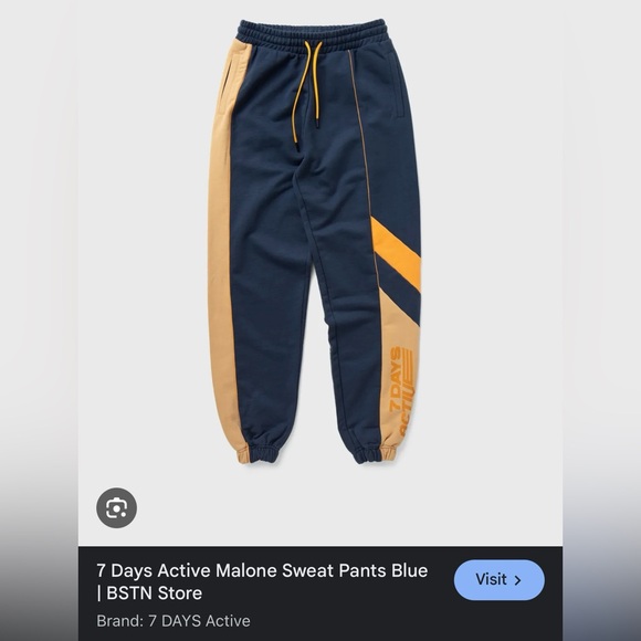 7 days active navy blue & orange 🍊 sweat pants - Picture 1 of 7